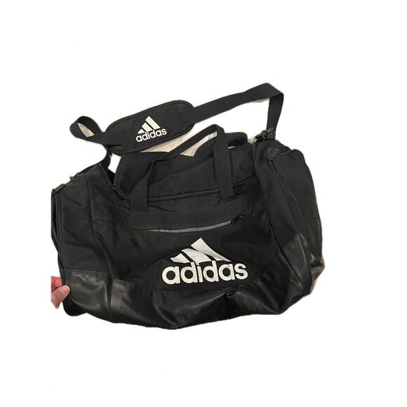 adidas Other - Adidas Faux Leather Medium 20"x12"x10" Black Duffel Gym Bag